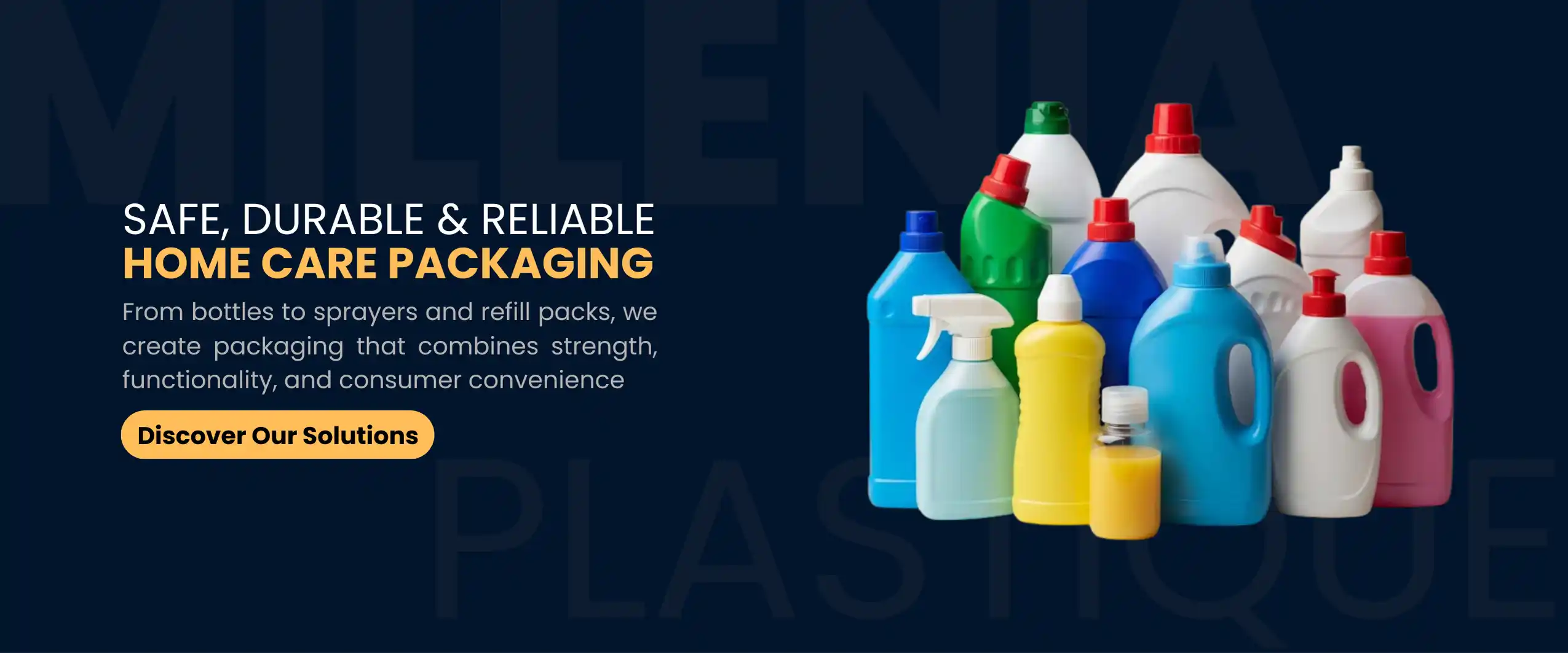millenia plastique home care packaging banner